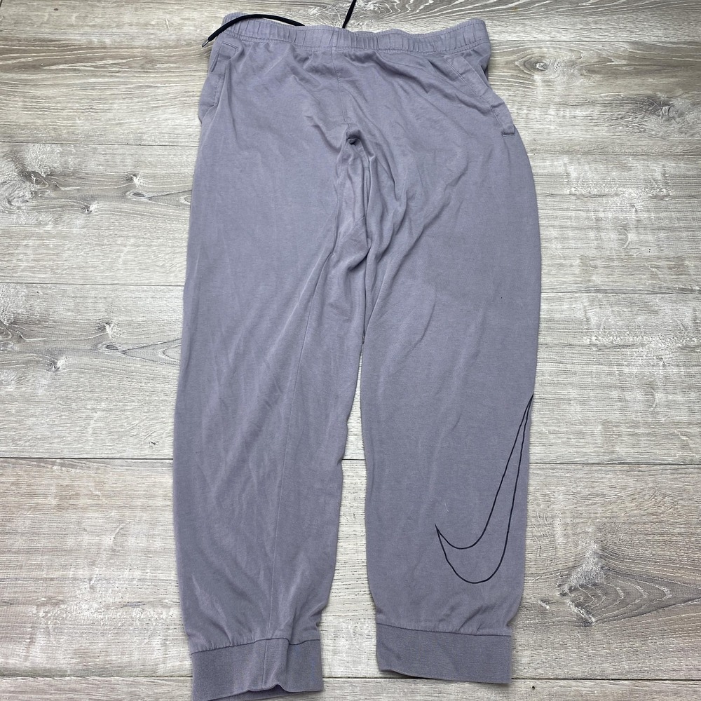 Nike Dri-FIT Jogger Pants Mens Large‎ Gray Jersey Sweatpants Cuffed Pockets